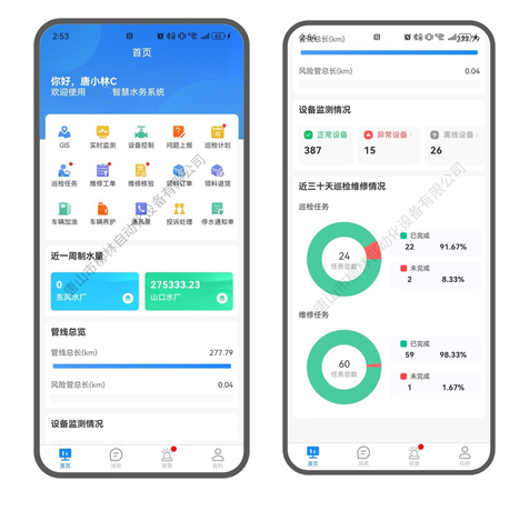 智慧水務APP首頁